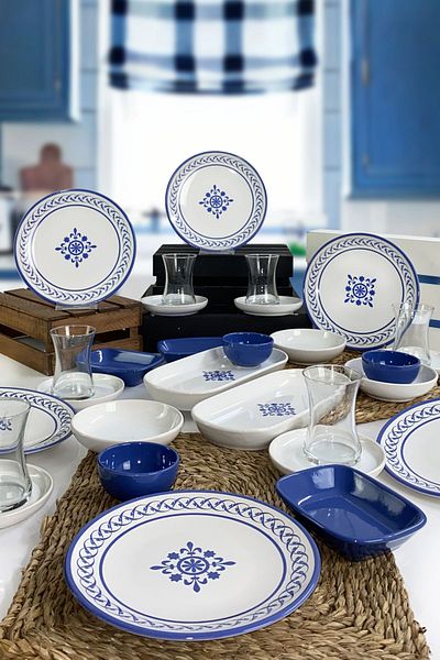 Keramika Alaçatı Breakfast Set for 6 Persons 29 Pieces