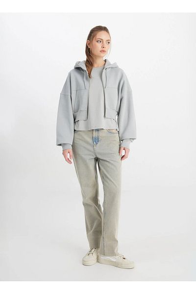 WRANGLER Jacket Collar Gray Women's Sweatshirt 4Ac7C900Z
