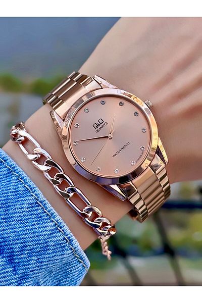 Q&Q Women's Wristwatch Rose Color 3 Atm Waterproof