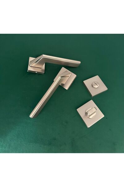 KOLDOOR Rivax Anka Inox Zamak Satin Square Rosetă WC Mâner ușă baie 1 set