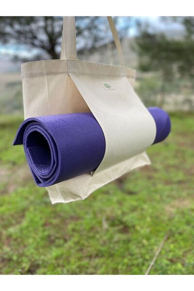 LİFENES Mat Carry Bag Pilates & Yoga Beach Casual Raw Canvas Fabric Women's Shoulder Bag