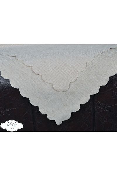 POYRAZ Shiny Patterned Chenille Cream Double Sided Sofa Sofa Bed Cover Shawl