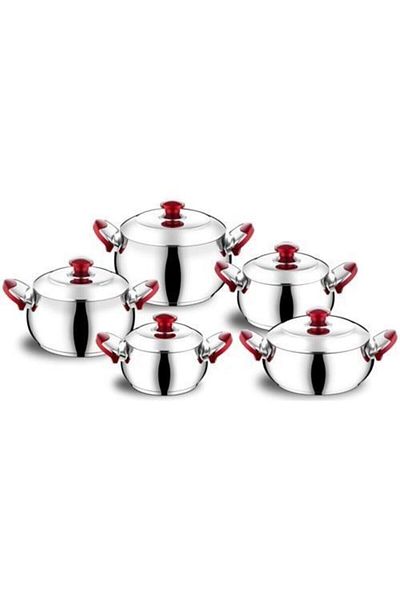 İnter Stainless Steel Gülistan 10 PiecesPot Set - Pot Set