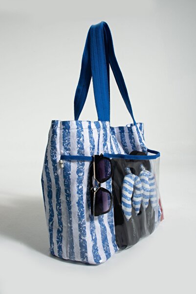 Bermody Μπλε αδιάβροχη τσάντα θαλάσσης με μαλακές λαβές πολλαπλών τσέπης