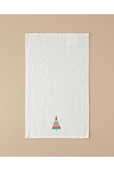 English Home Екрю кольору бавовняна рушник з вишивкою сосни