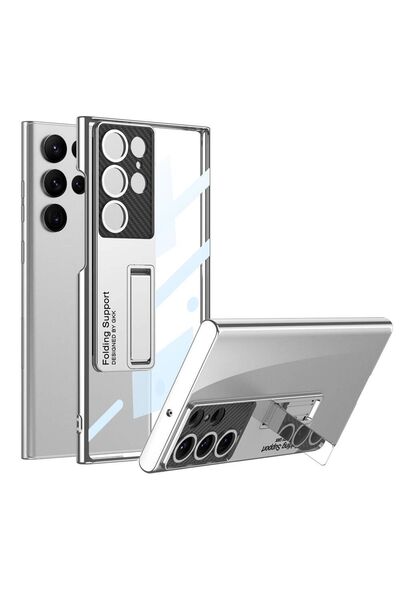 SBY TEKNOLOJİ حافظة متوافقة مع هاتف Samsung S24 Ultra مع حامل Lego بتصميم شفا...