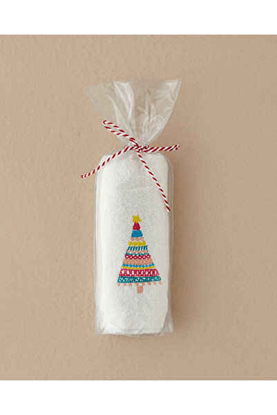 English Home Екрю кольору бавовняна рушник з вишивкою сосни