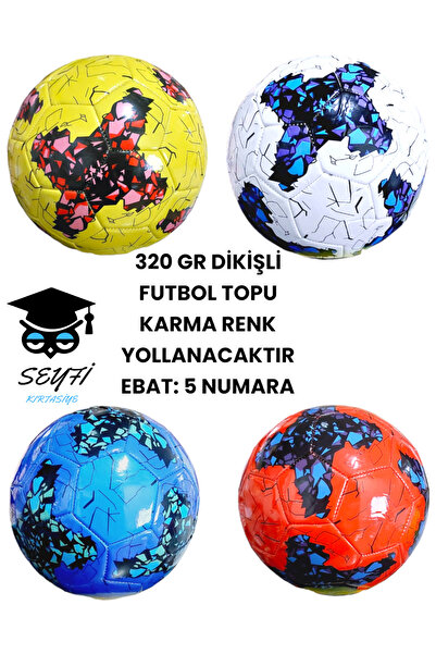 SEYFİKİRTASİYE كرة قدم مخيطة عالية الجودة 320 GR - يمكن استخدامها بألوان مختلطة