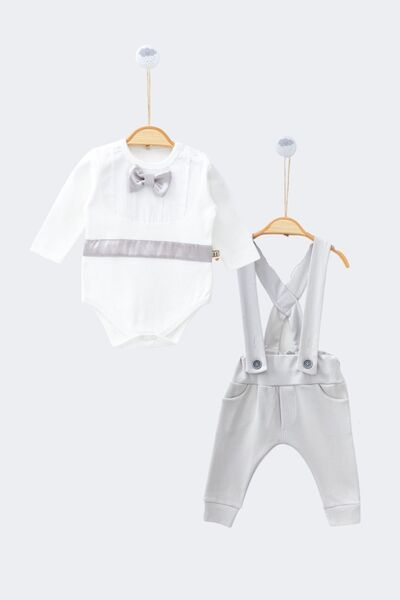 Minytrendy Baby Boy Belted Bow Tie Suspender Trousers Bodysuit Shirt Mevlüt Birthday Newborn Jumpsuit Suit
