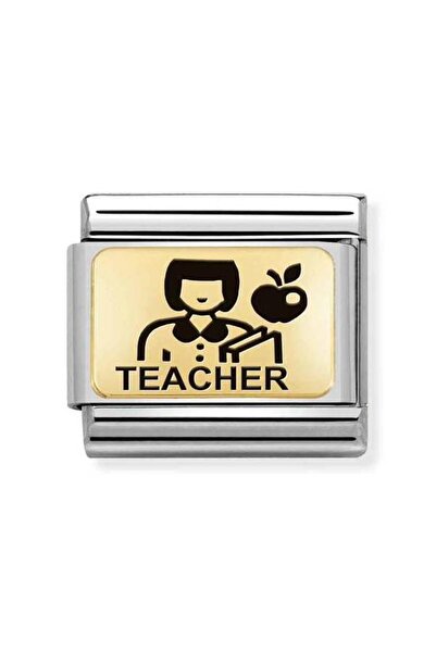 NOMİNATİON Çelik Ve 18k Altın Öğretmeninde Composable Klasik Plakalar (ıc)