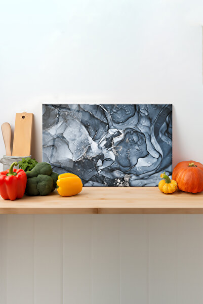 Rosyvien لوح تقطيع من الرخام الرمادي - بأرجل من السيليكون، وقطع العرض، ودرج مقسى