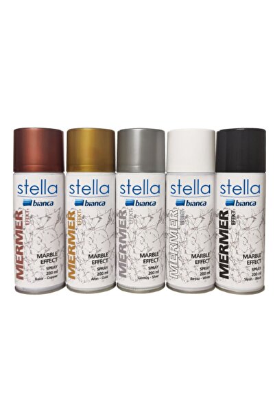 Bianca Stella Mermer Efekti Spreyi 200ml /Kağıt, karton, astarlı kanvas, ahşap, cam, metal, seramik vb.