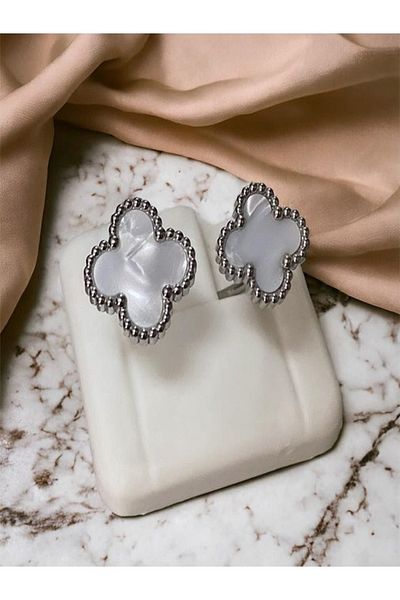 fiore fashion Steel Earrings White