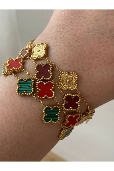 ATELİERGONCA Burgundy Steel Bidirectional Bracelet