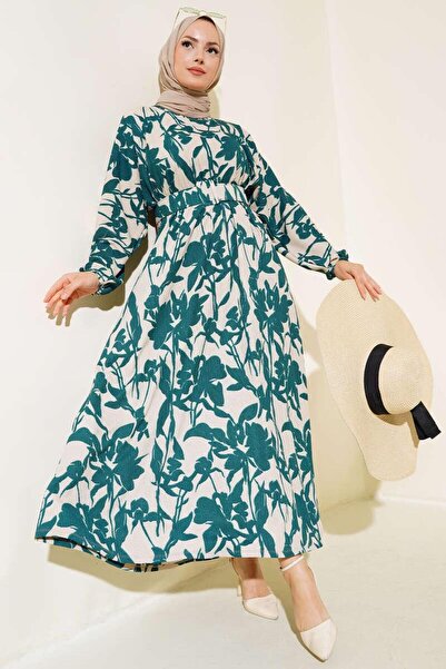 YILMAZBARMAZ γυναικείο φόρεμα με λουλούδια - με ζώνη