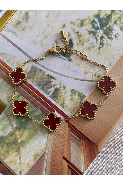 ATELİERGONCA Burgundy Steel Bidirectional Bracelet