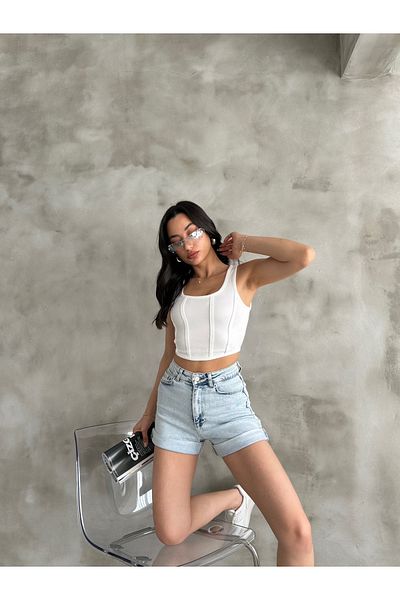VivaJoy Corset Look Women's Crop Blouse