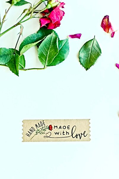 Vice Handmade with Love Sticker with Dress and Accessories - 144 Pieces Kraft Tape (1.8X5.5 cm)