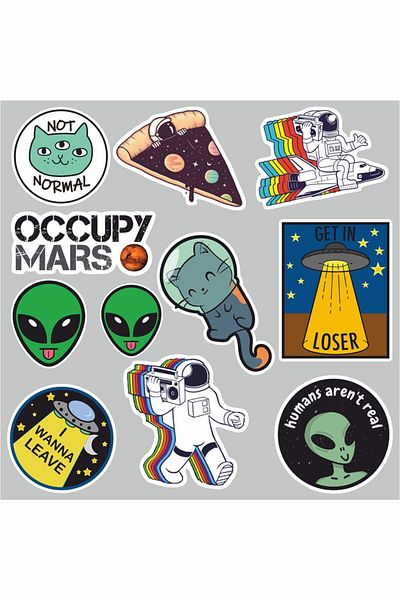 AR Sticker - Set de autocolante pentru tabletă pentru laptop cu tematică NASA 4