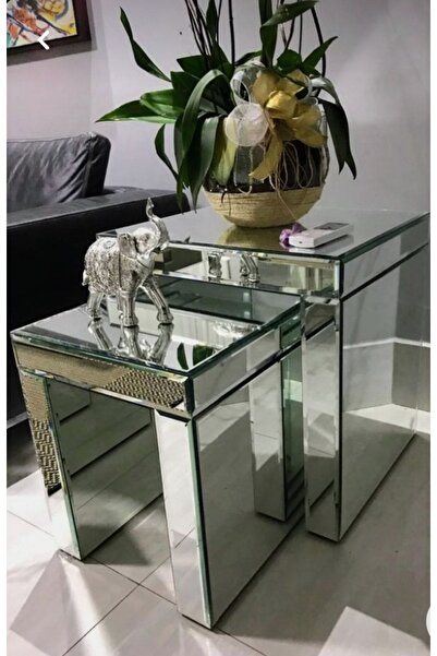 LUXURY VİLLA Luxury Aynalı 2li Zigon Büyük 40x55 Yük 55cm Küçük 40x38 Yük 45 cm