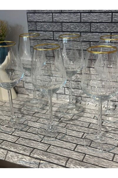 Paşabahçe Allegra Lav Lal 6 Kişilik Altın Yaldız Kesme Ayaklı Meşrubat Su Bardağı Seti