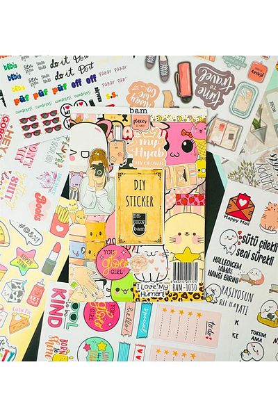 ÖZ KIRTASİYE Το σημειωματάριο My DIY Sticker 24 * 17 cm 16 Σελίδες Προσαρμοσμένο σχέδιο Πολύχρωμο βιβλίο αυτοκόλλητων