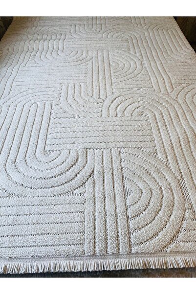 KARAR HALI İskandinav krem salon halısı