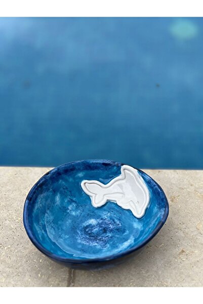 MeGgDecor Ειδικής σχεδίασης Λευκό Μπολ Δελφινιού - Χειροποίητο