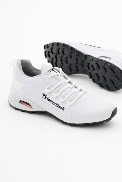 Tonny Black Men's White Comfortable Thermo Sole Lace-up Sneaker