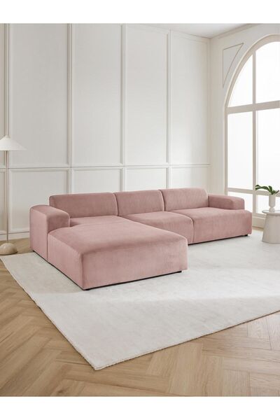 S Home Design Concept Molly Fitilli Gül Kurusu Köşe Koltuk Sol Köşe