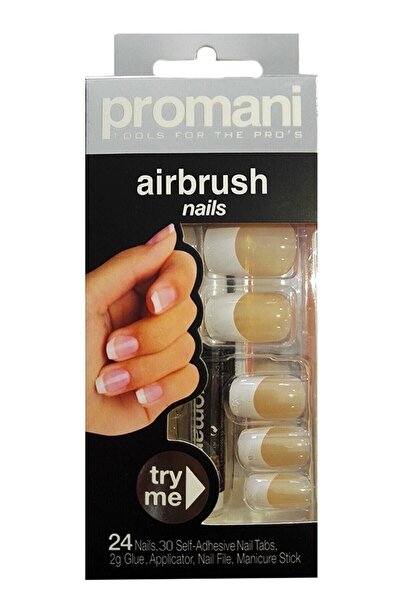 Promani Bej Renk Takma Tırnak - Air Brush Nails Fingers Pr-5004