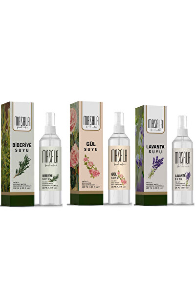 Masala Hidrolat Seti %100 Doğal Yağlı Saf Gül Suyu - Biberiye Suyu - Lavanta ...