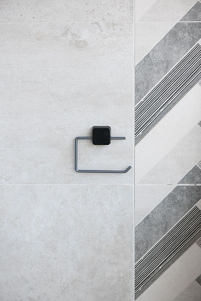 Hagen Lifetime Stainless Adhesive Toilet Paper Holder, WC Paper Holder Gray