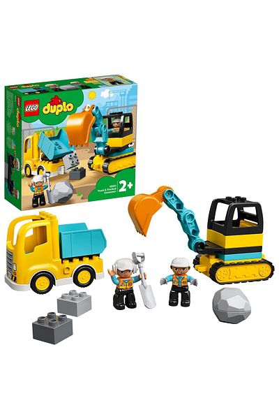 LEGO ®   For Duplo Town Truck and Crawler Backhoe 10931 - 2+ Educational Toy Building Set (20 Pieces)