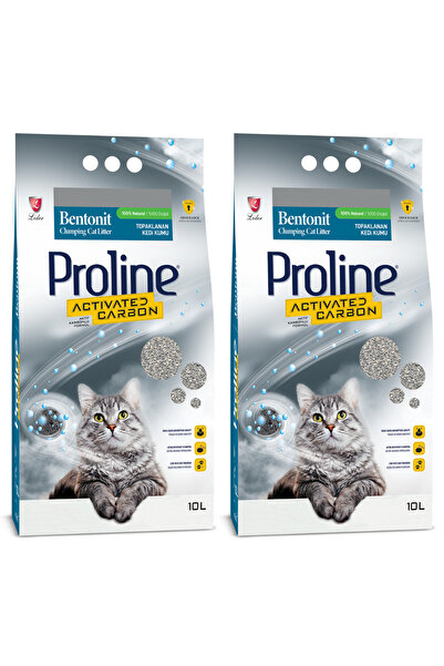 Proline Aktif Karbonlu Topaklanan Kedi Kumu 10 Lt X 2 Adet