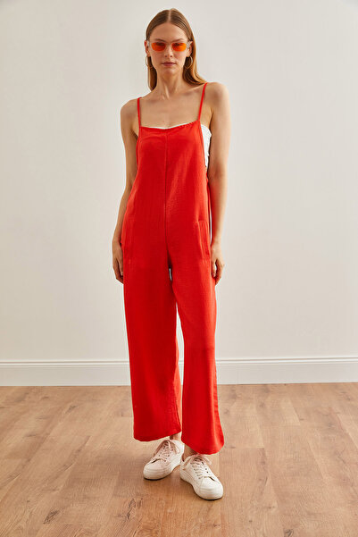 Olalook Coral Loose Draped Women's Jumpsuit - With Pockets and Straps TLM-19000098