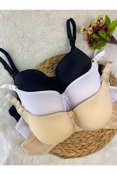 lenastella 3-Piece Micro Fabric Padded Daily Bra