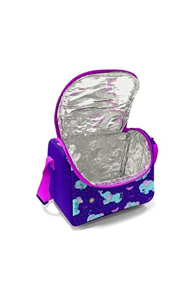 Coral High 3-Piece Purple Pink Elephant Patterned School Bag Set - SET0114411