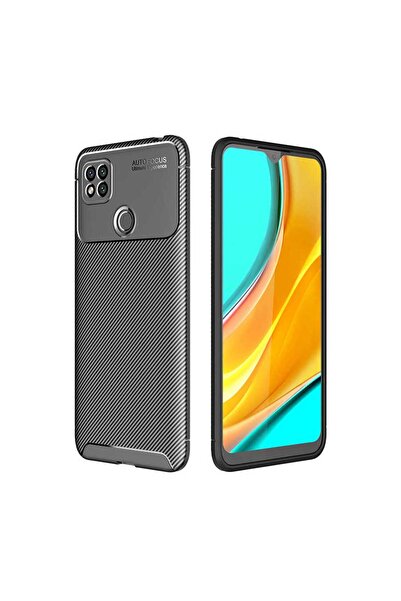 halkhouse Xiaomi Redmi 9C Kılıf Negro Silikon Karbon İz Yapmaz Kapak