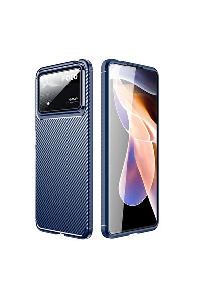 halkhouse Xiaomi Poco X4 Pro 5G Kılıf Negro Silikon Karbon İz Yapmaz Kapak