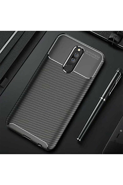halkhouse Xiaomi Redmi 8 Kılıf Negro Silikon Karbon İz Yapmaz Kapak