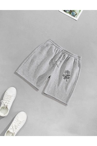 LAND MODA Σορτς Unisex με ροζ στάμπα