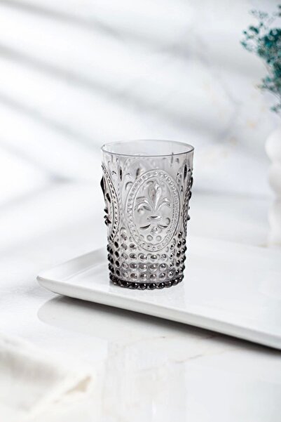 Depa Akrilik Füme 6'lı Kısa Bardak & Su Meşrubat Kahve Yanı Bardağı 400 ml ( Cam Değildir )