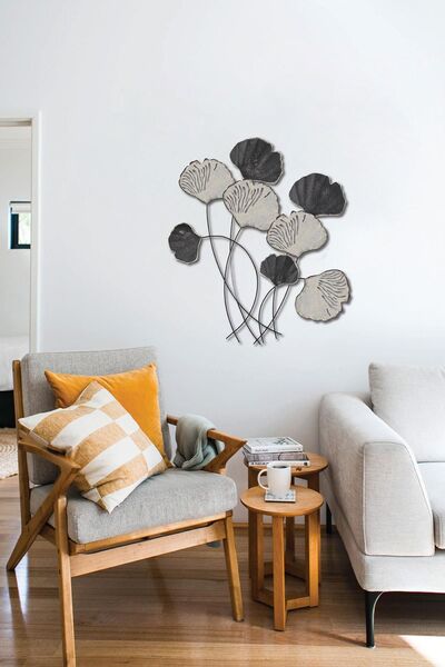 Doreline Doreart Black&white Clover Metal Duvar Tablosu, Ev Ofis Duvar Panosu Ch113-2