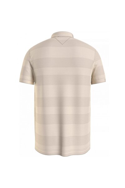 Tommy Hilfiger Men's Polo Collar Button Closure Short Sleeve Beige Polo Collar T-Shirt MW0MW33604-AEF