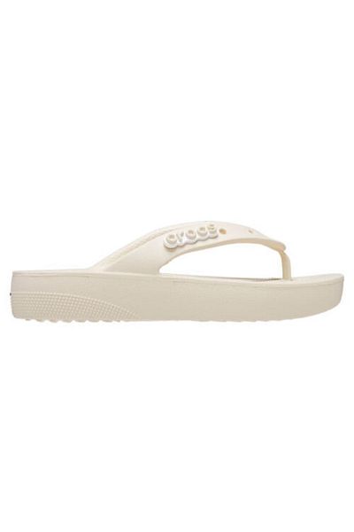 Crocs Γυναικείες Μπεζ Παντόφλες Classic Platform Flip W207714-2y2