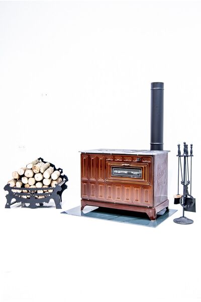 özçanci Özçancı Alttan Havalı Kovalı Uyuyan Kuzine -kömür Sobası-odun Sobası Kovalı