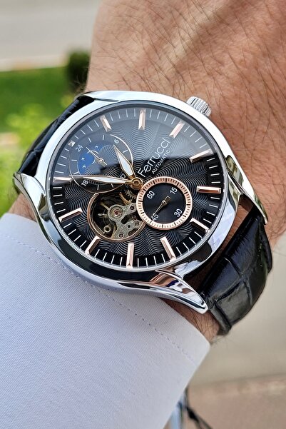 Ferrucci Black Metallic Cord Automatic Men's Wristwatch