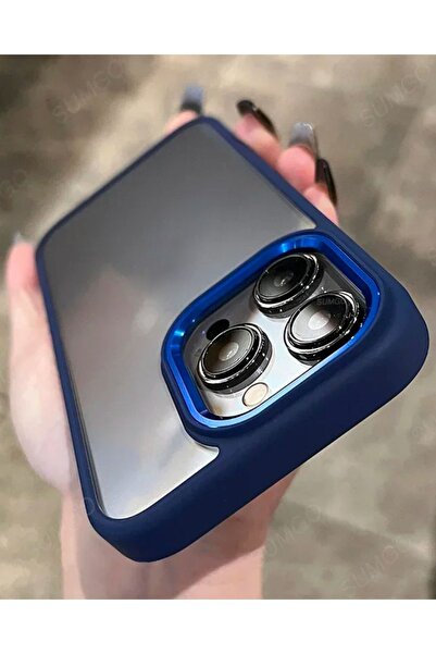 EDELFU غطاء ميكا كروم لهاتف iPhone 15 Pro مع إطار كاميرا مغلق بزر تشغيل