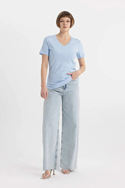 DeFacto Women's T-Shirt I1080Az/Tr261 Aqua